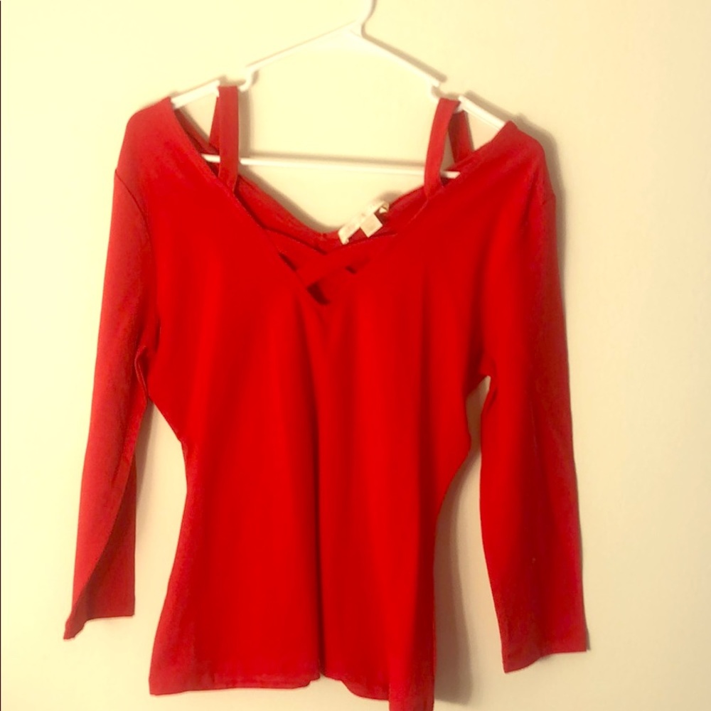 Red blouse from Boston Proper